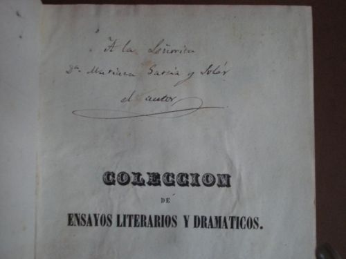 COLECCIÓN DE ENSAYOS Literarios y Dramáticos. [junto con] LA VENTA DEL DIABLO. Cuento que Pica en la Historia. [junto con] DON JAIME I Y el Obispo de Gerona. Leyenda Tradicional. [junto con] COLECCIÓN DE ARTÍCULOS Publcados en Diferentes Periódicos y otro
